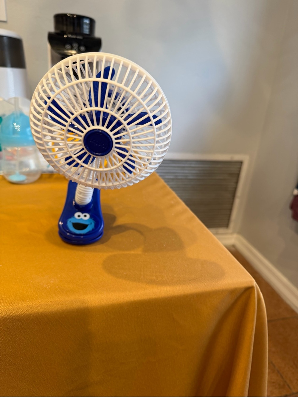 Blue Cookie Monster Handheld Fan
